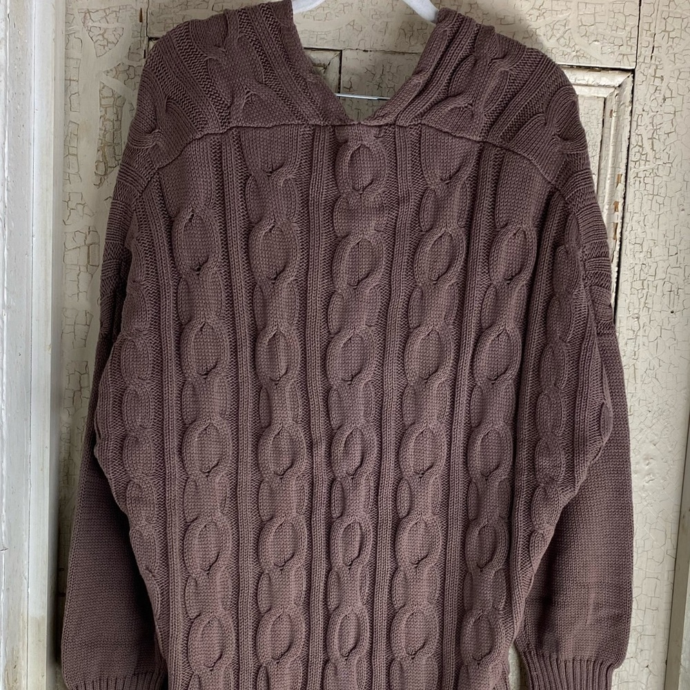 Chunky Cable Knit Split Hem Oversized Sweater Dre… - image 5